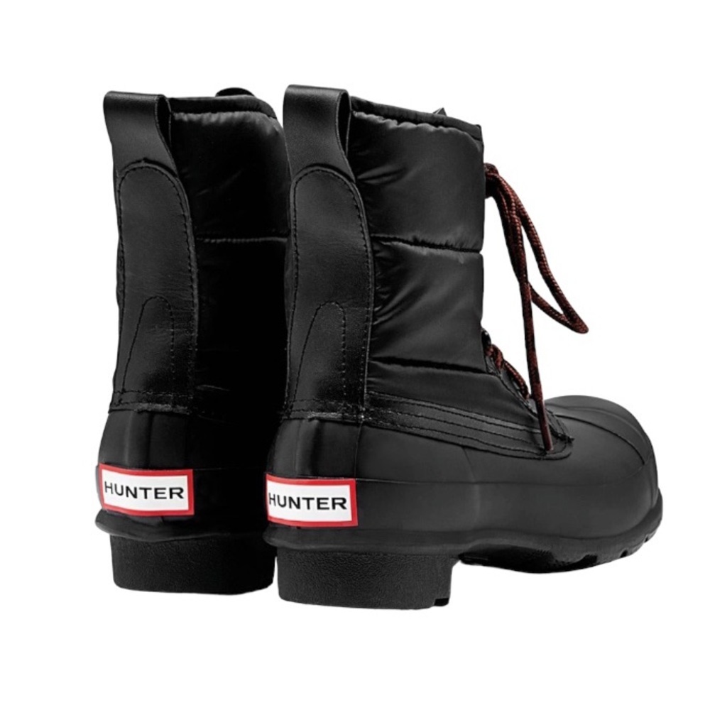 Hunter Black Lace Up Boots
